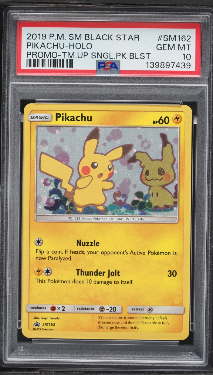 2019 Pokemon Sun & Moon Promo Team Up Holo Pikachu #SM162 PSA 10 GEM MINT