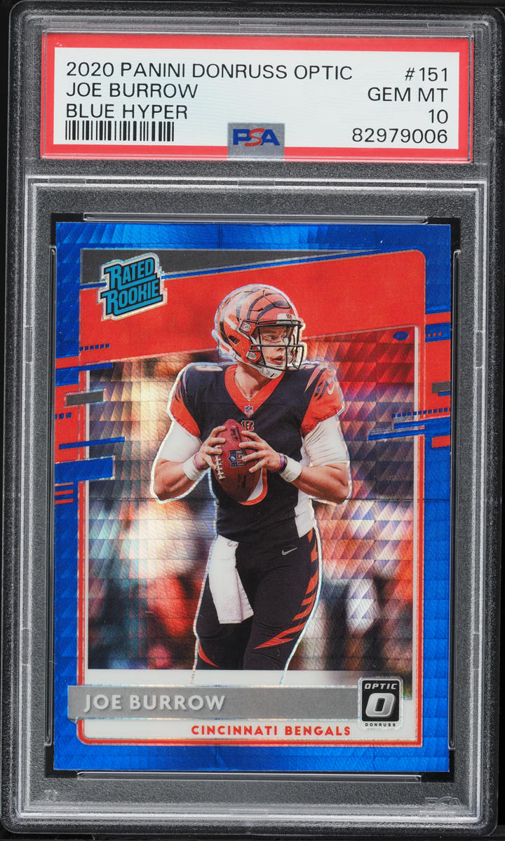 2020 Donruss Optic Blue Hyper Joe Burrow ROOKIE #151 PSA 10 GEM MINT