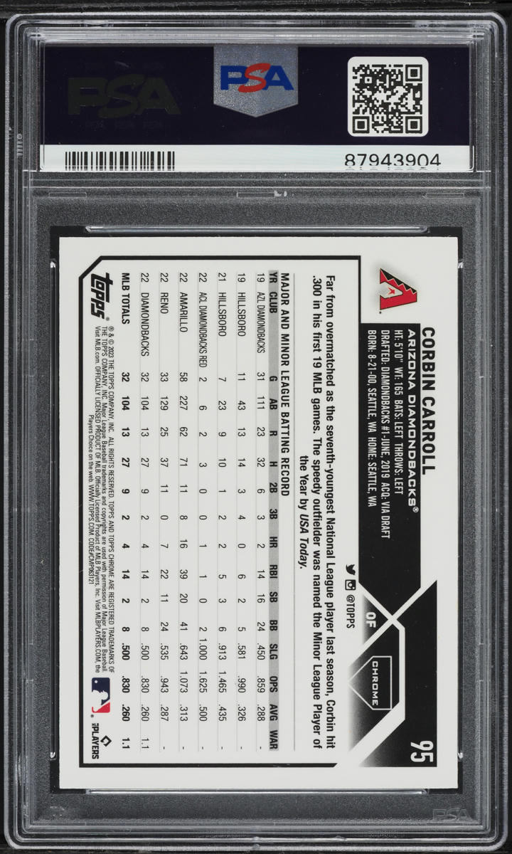 2023 Topps Chrome Corbin Carroll ROOKIE #95 PSA 9 MINT