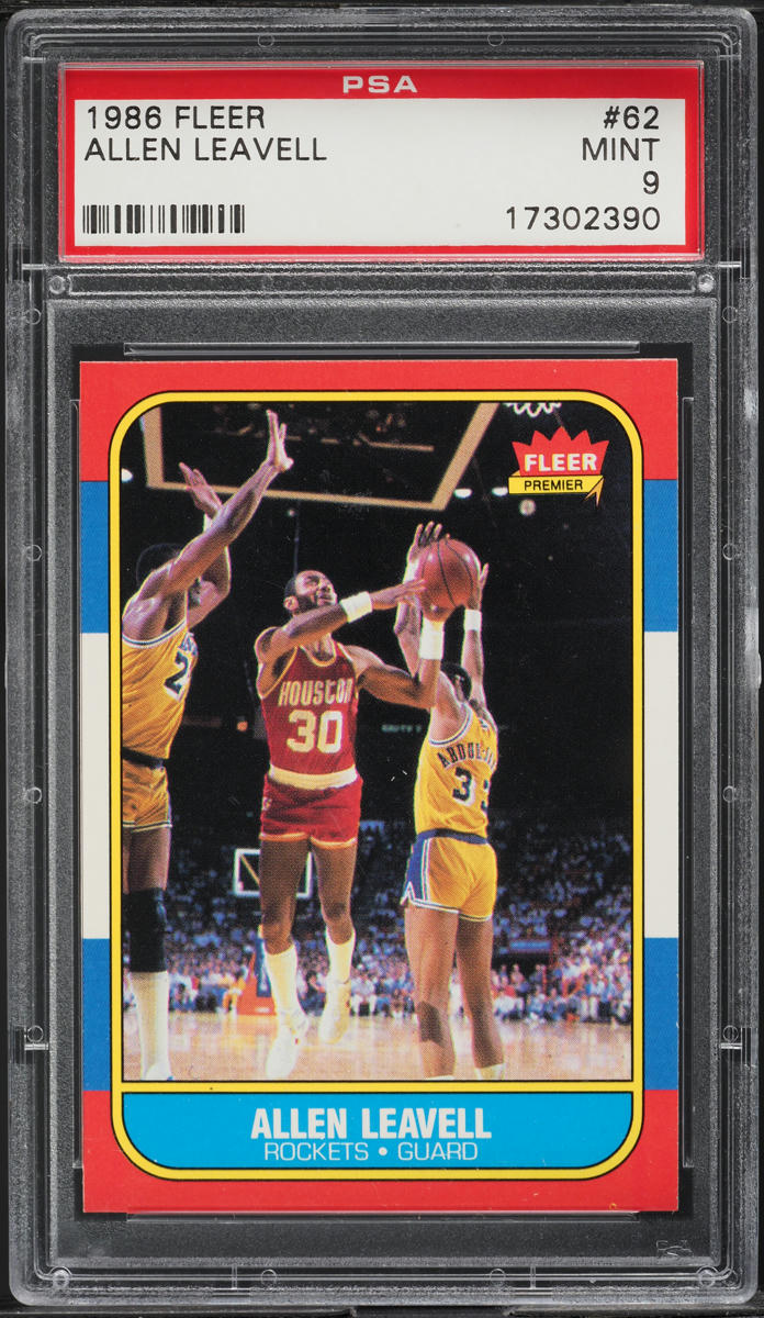 1986 Fleer Basketball Allen Leavell #62 PSA 9 MINT