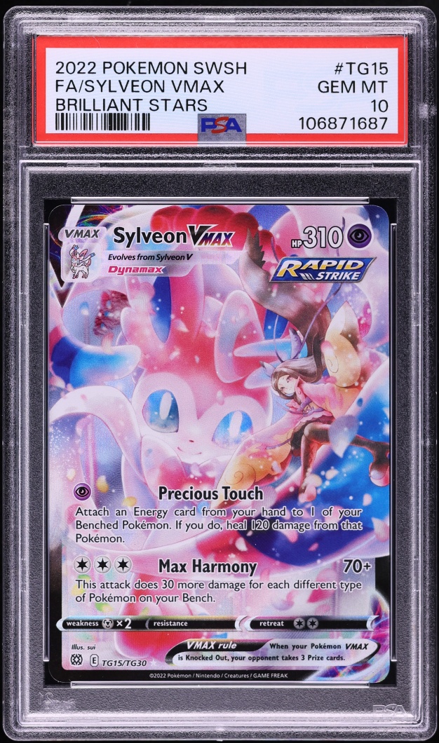 2022 Pokemon Sword & Shield Brilliant Stars CHR Sylveon VMAX #TG15 PSA 10 GEM MINT