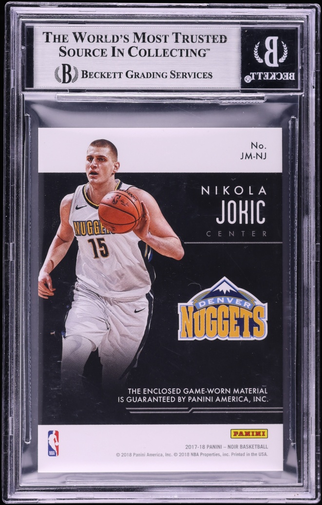 2017 Panini Noir Jumbo Prime Nikola Jokic PATCH /7 #JM-NJ BGS 8.5 NM-MT+