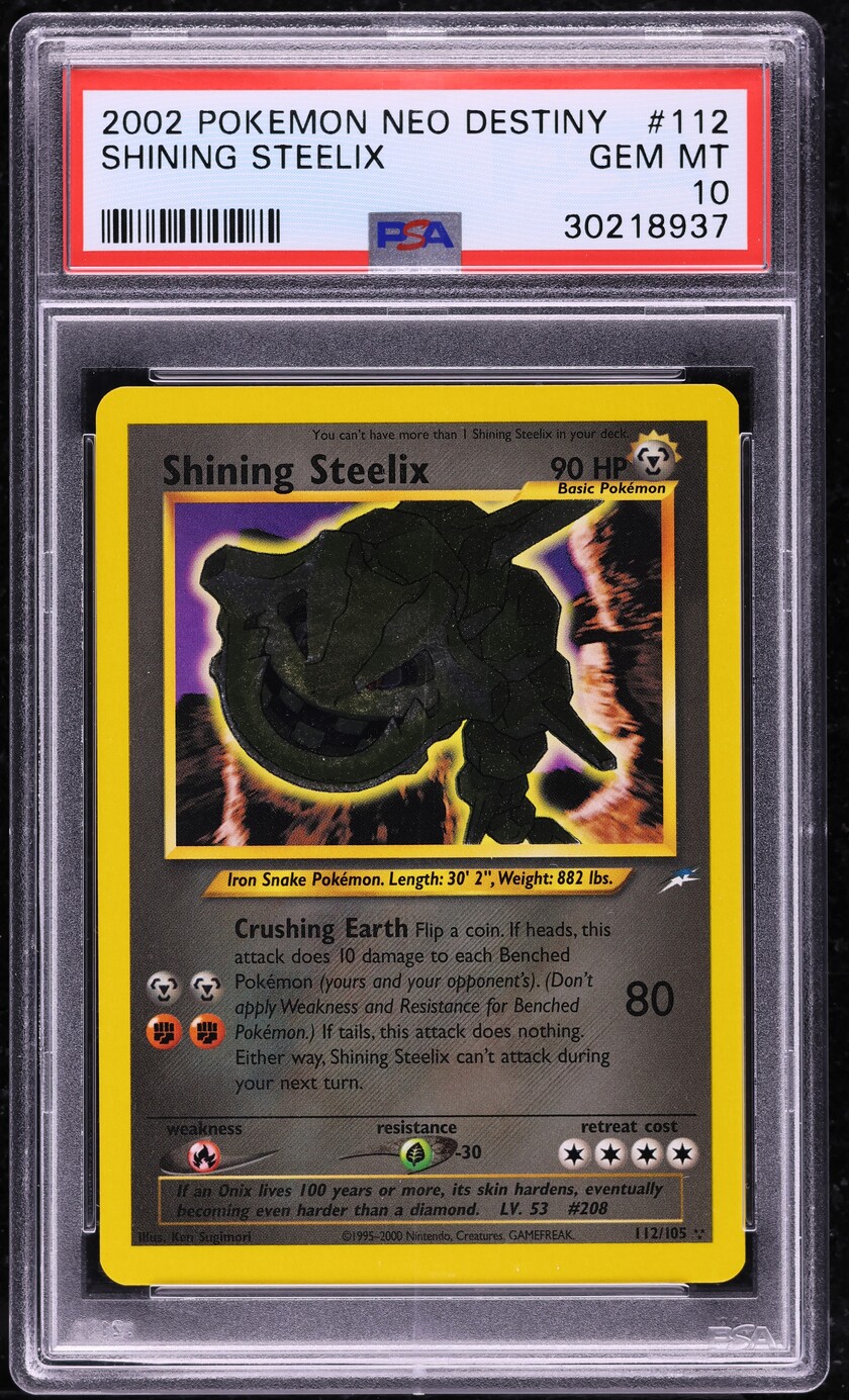 2002 Pokemon Neo Destiny Shining Steelix #112 PSA 10 GEM MINT
