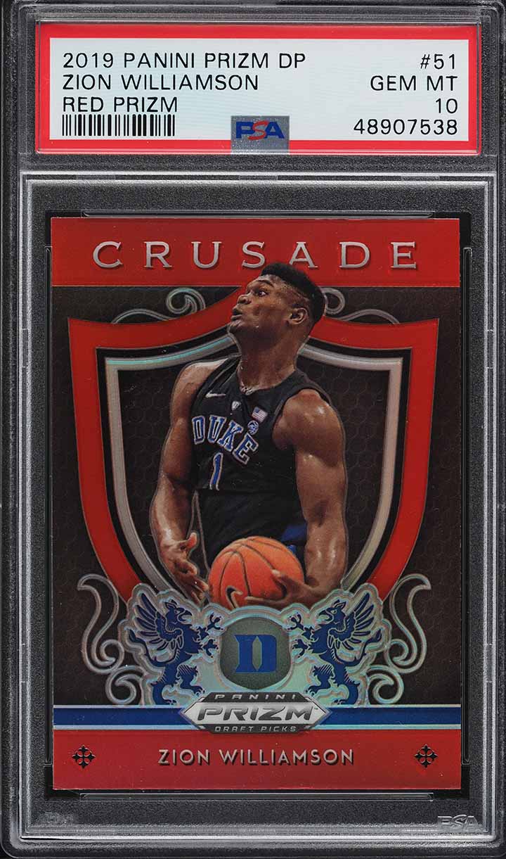 2019 Panini Prizm Draft Picks Red Zion Williamson ROOKIE #51 PSA 10 GEM MINT