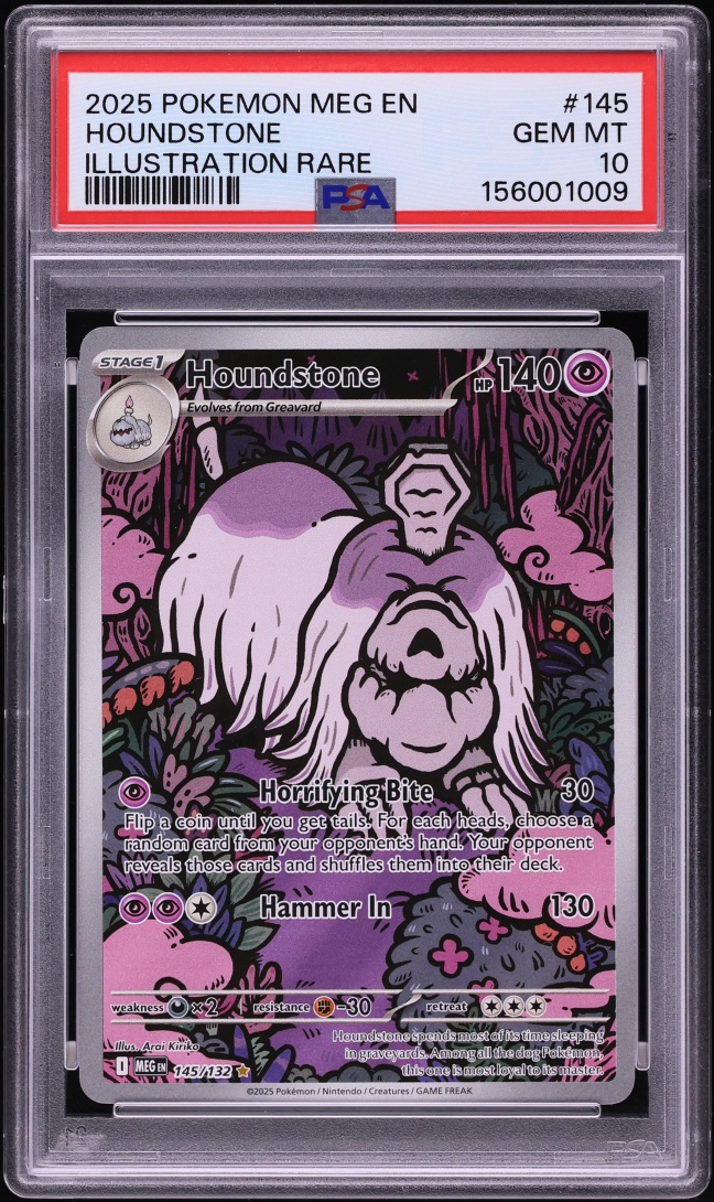2025 Pokemon Mega Evolution Ir Houndstone #145 PSA 10 Gem Mint