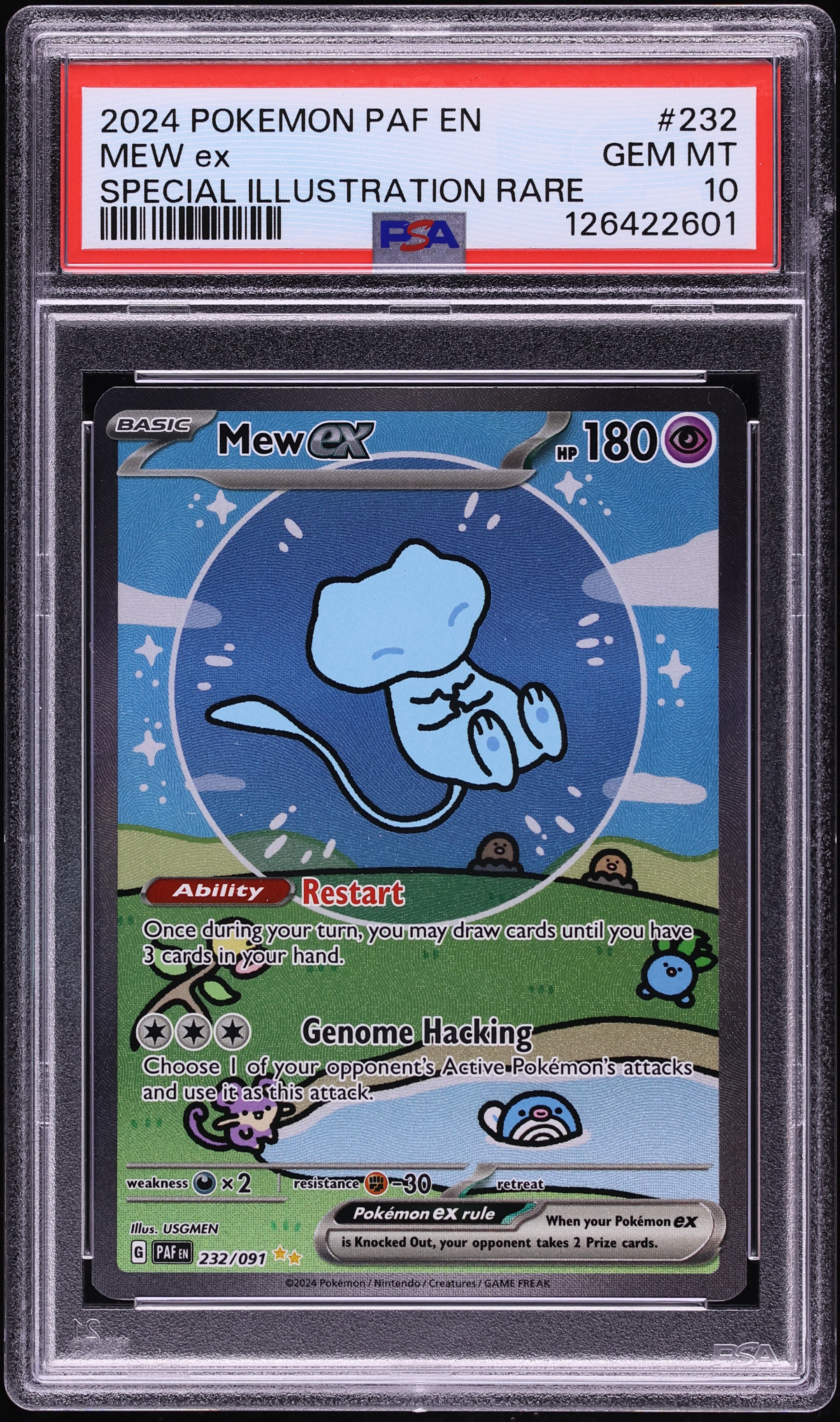 2024 Pokemon Scarlet & Violet Paldean Fates SIR Shiny Mew ex #232 PSA 10 GEM MINT