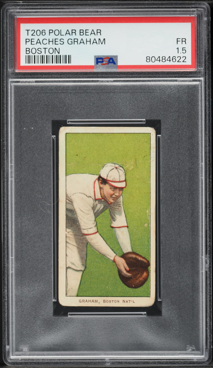 1909-11 T206 Peaches Graham POLAR BEAR, BOSTON PSA 1.5 FR