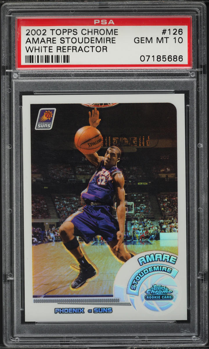 2002 Topps Chrome White Refractor Amare Stoudemire ROOKIE /249 #126 PSA 10 GEM