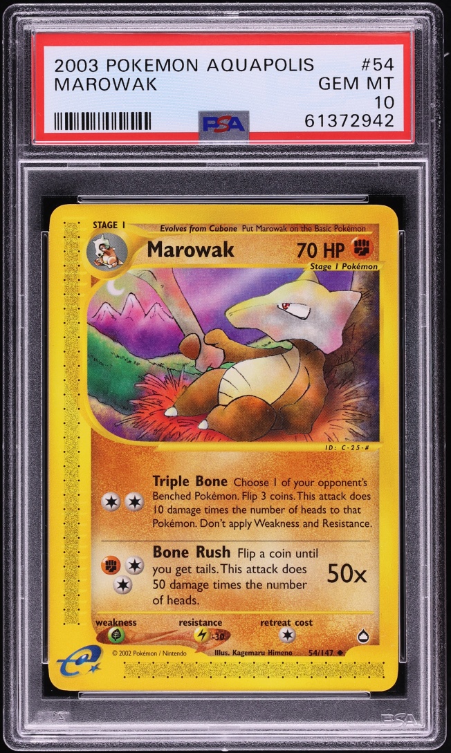 2003 Pokemon Aquapolis Marowak #54 PSA 10 GEM MINT