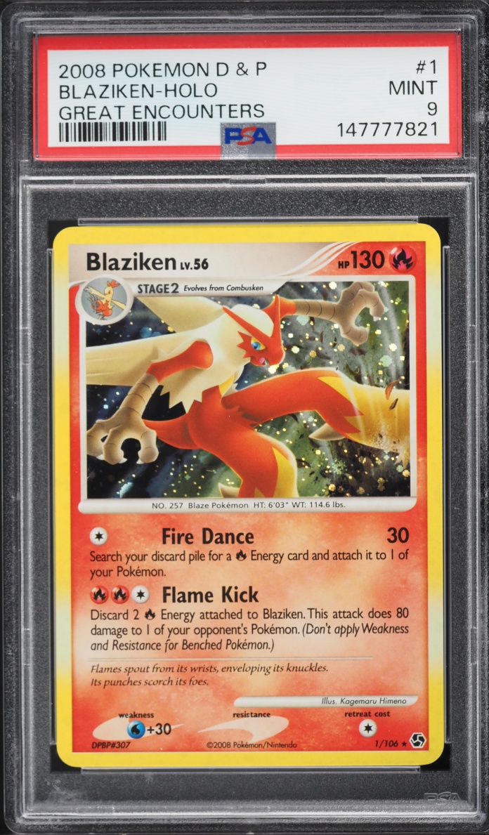 2008 Pokemon Diamond & Pearl Great Encounters Holo Blaziken #1 PSA 9 MINT