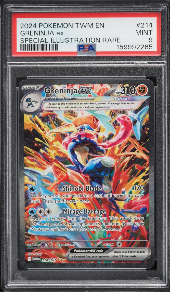 2024 Pokemon Scarlet & Violet Twilight Masquerade SIR Greninja Ex #214 PSA 9 MINT