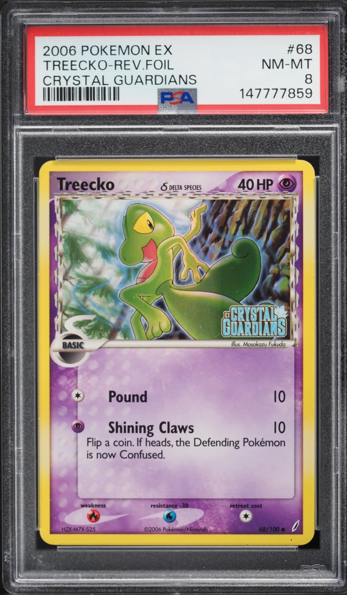 2006 Pokemon EX Crystal Guardians Reverse Holo Treecko #68 PSA 8 NM-MT