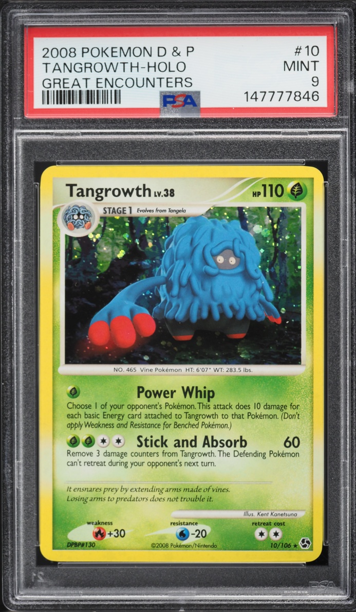 2008 Pokemon Diamond & Pearl Great Encounters Holo Tangrowth #10 PSA 9 MINT