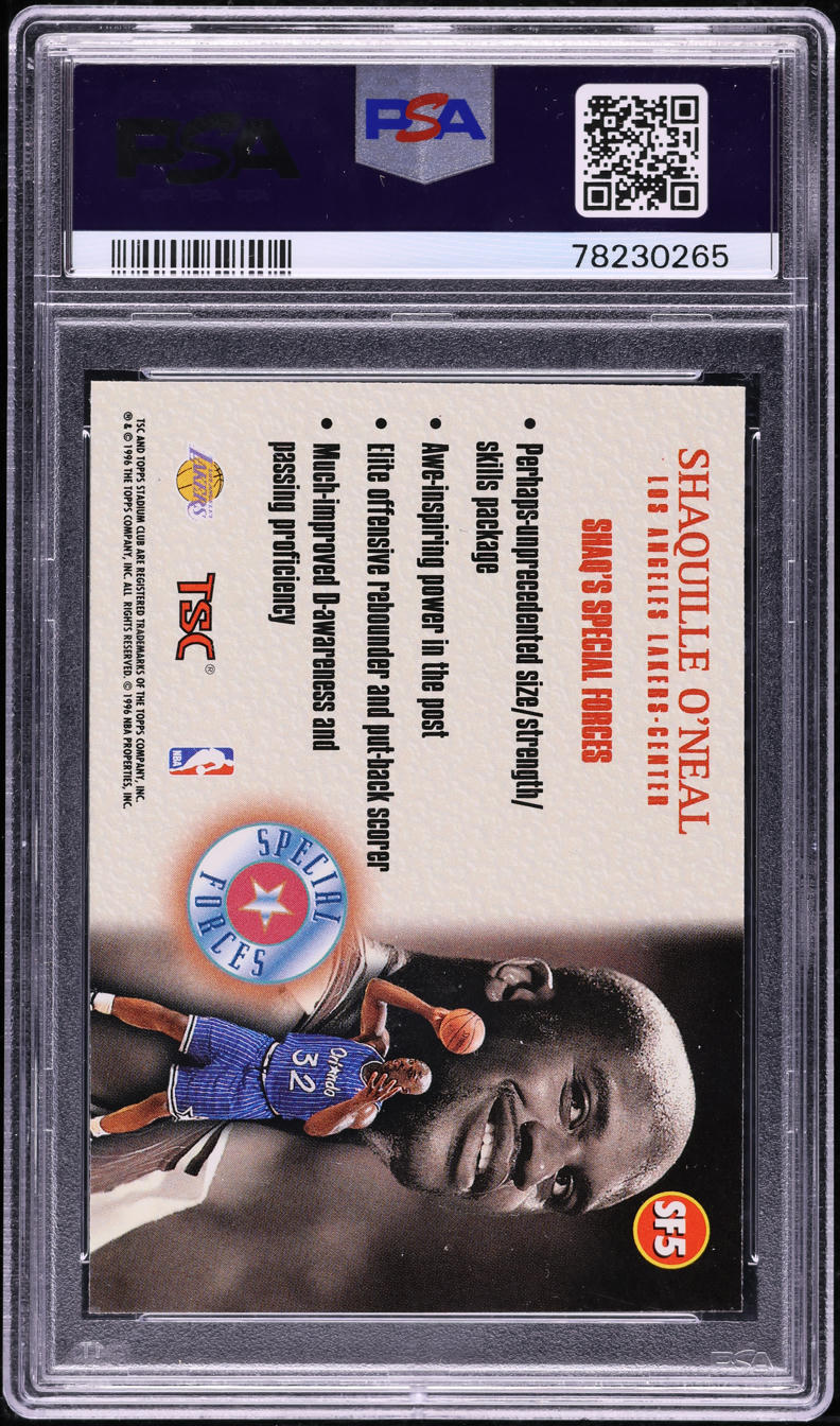 1996 Stadium Club Special Forces Shaquille O'Neal #SF5 PSA 10 GEM MINT