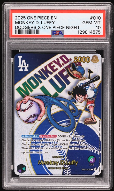 2025 One Piece Promo Dodgers X One Piece Night Monkey D. Luffy
