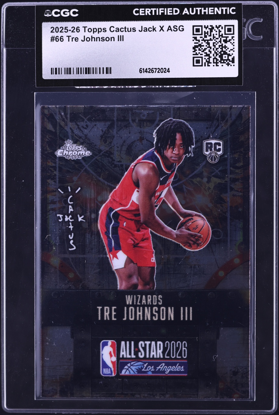 2025 Topps Chrome Cactus Jack X ASG Tre Johnson III ROOKIE #66 CGC AUTH