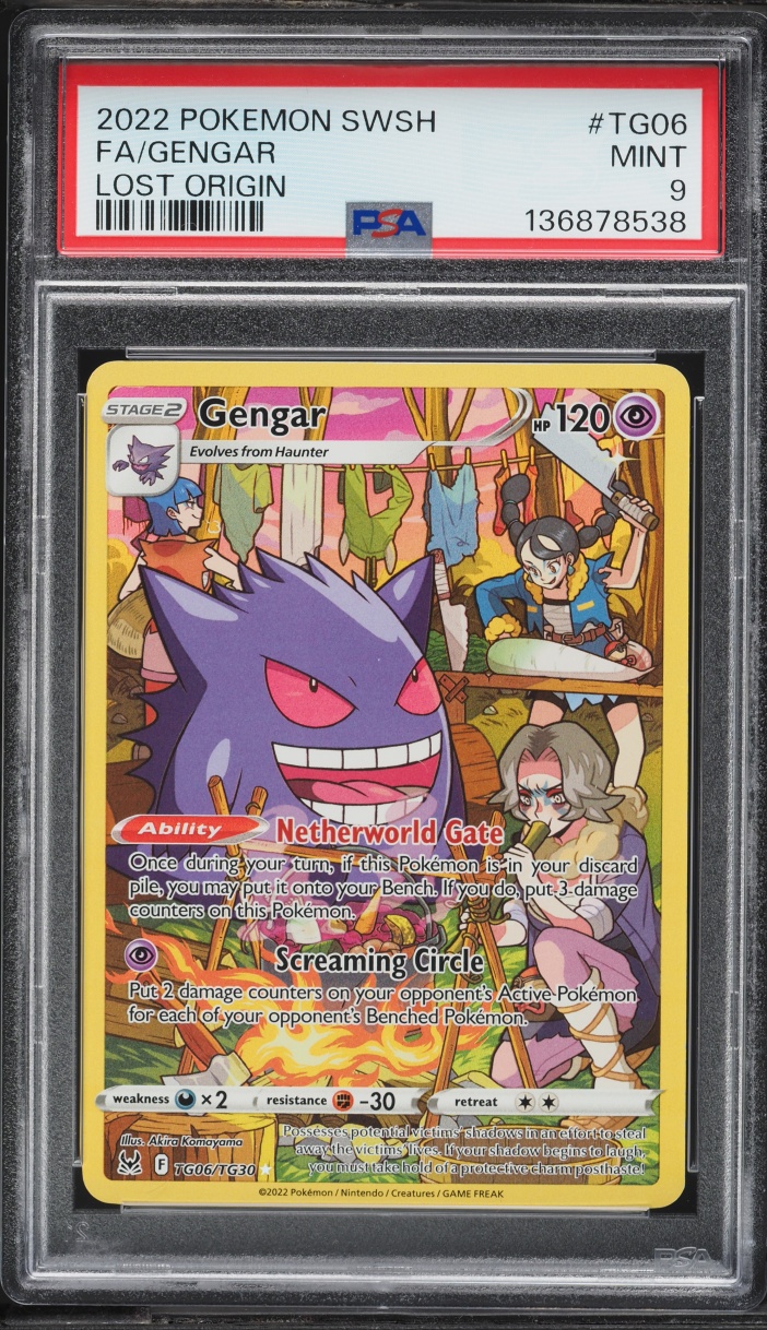 2022 Pokemon Sword & Shield Lost Origin Trainer Gallery CHR Gengar #TG06 PSA 9 MINT