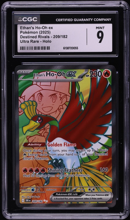 2025 Pokemon Scarlet & Violet Destined Rivals Full Art Ethan's Ho-Oh ex #209 CGC 9 MINT