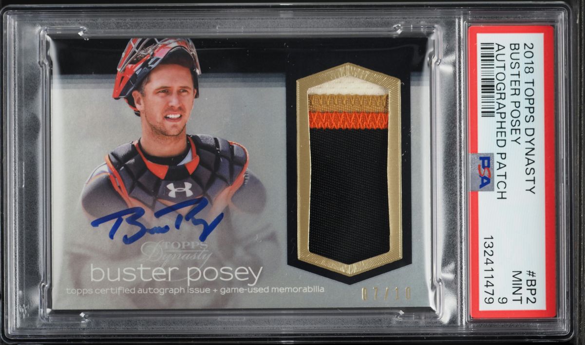 2018 Topps Dynasty Buster Posey PATCH AUTO /10 #BP2 PSA 9 MINT