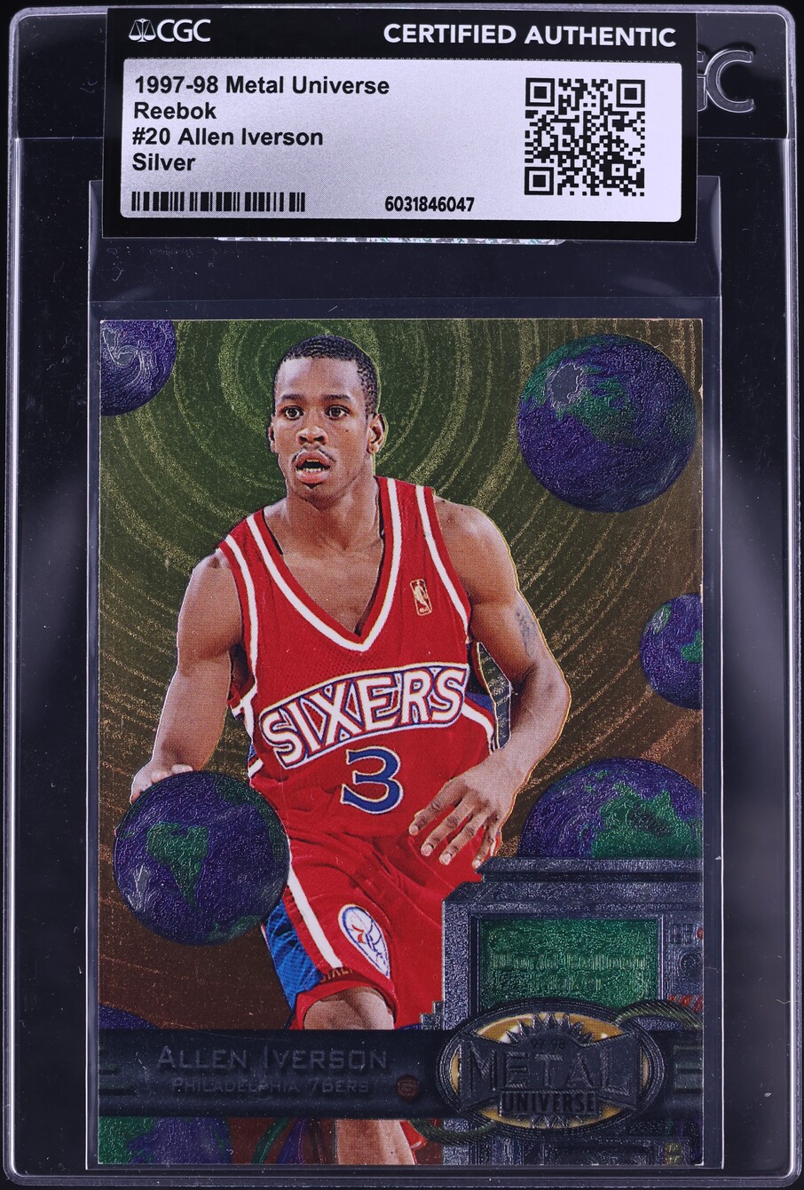 1997 Metal Universe Reebok Silver Allen Iverson #20 CGC AUTH