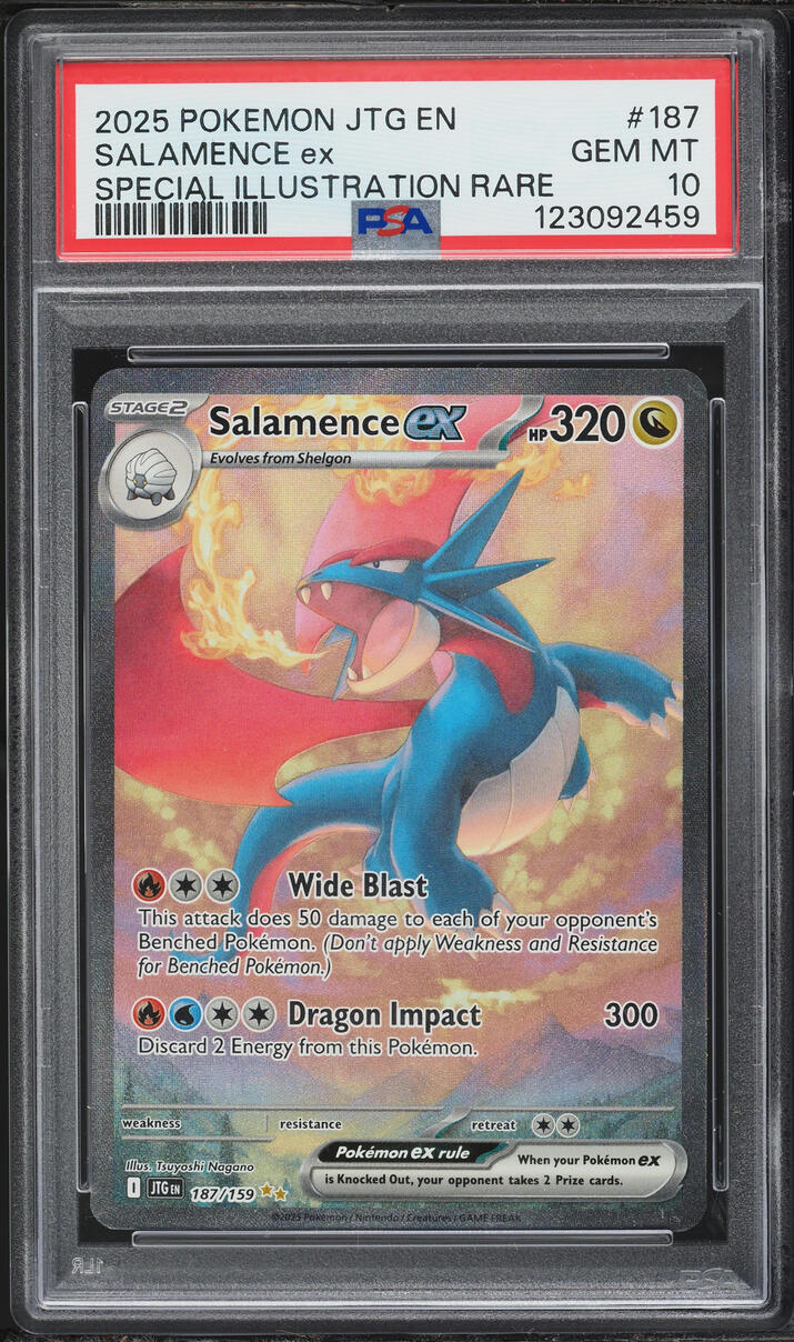 2025 Pokemon Scarlet & Violet Journey Together SIR Salamence Ex #187 PSA 10 GEM MINT