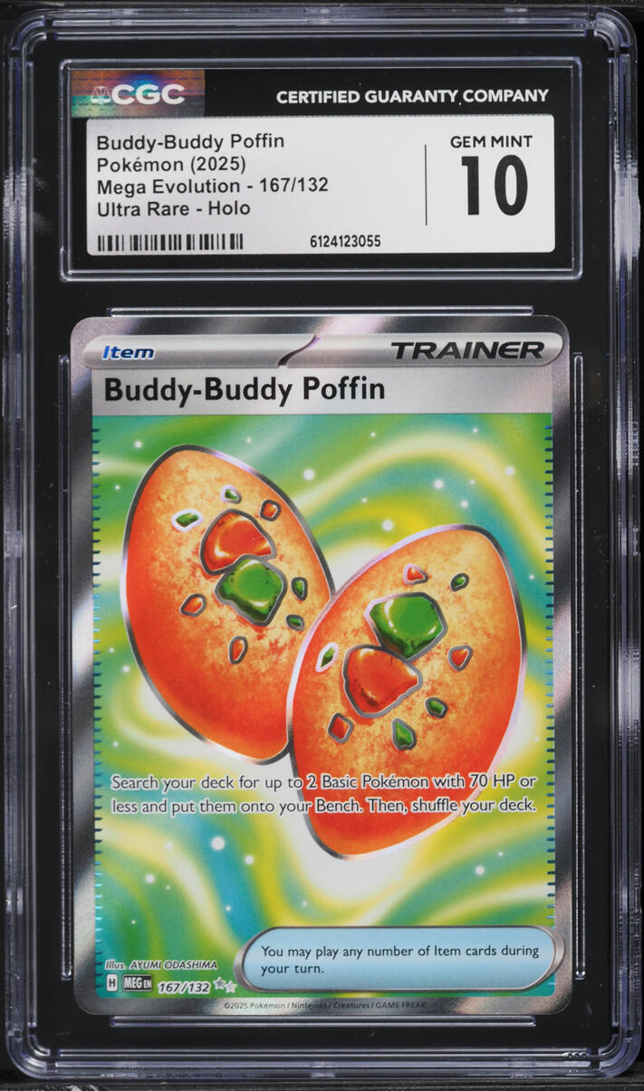 2025 Pokemon Mega Evolution Full Art Buddy-Buddy Poffin #167 CGC 10 GEM MINT