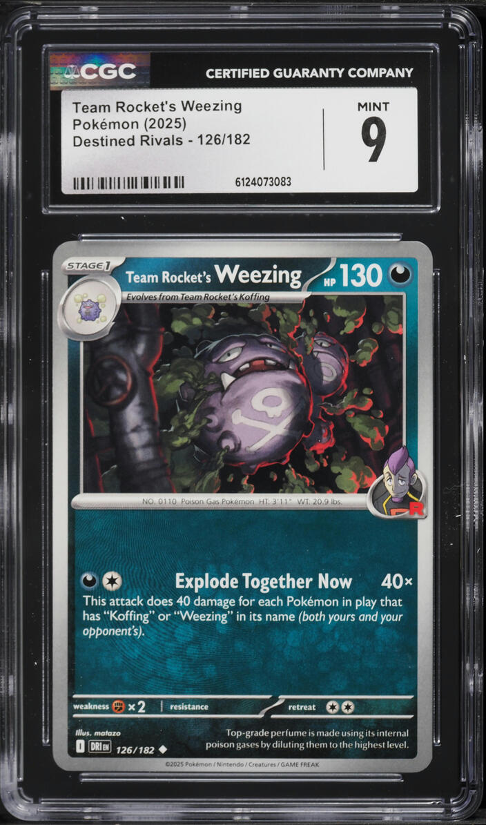 2025 Pokemon Scarlet & Violet Destined Rivals Team Rocket's Weezing #126 CGC 9 MINT