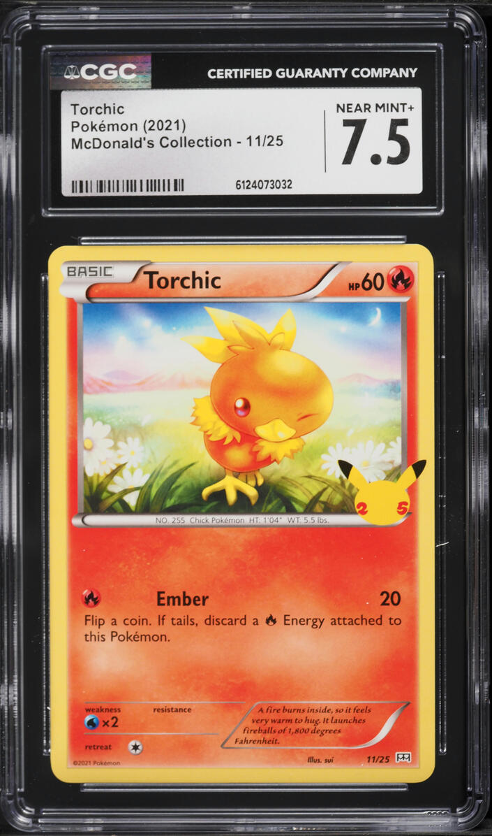 2021 Pokemon Sword & Shield Mcdonald's Collection Torchic #11 CGC 7.5 NRMT+