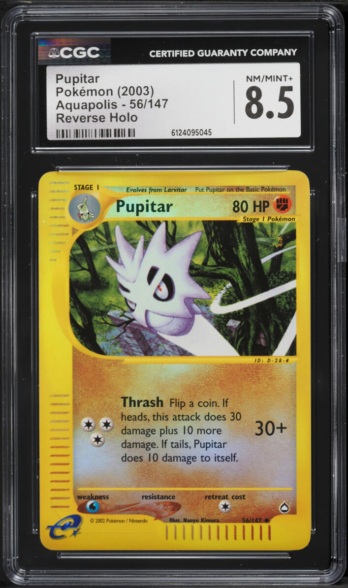 2003 Pokemon Aquapolis Reverse Holo Pupitar #56 CGC 8.5 NM-MT+