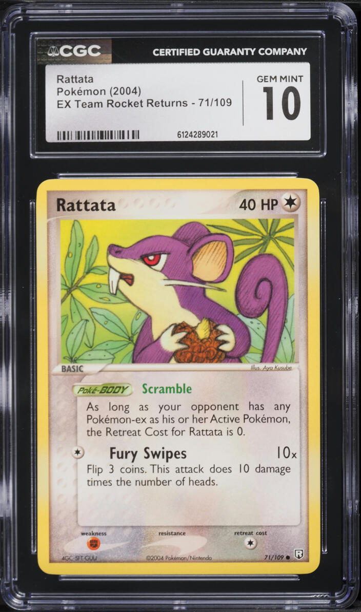 2004 Pokemon EX Team Rocket Returns Rattata #71 CGC 10 GEM MINT