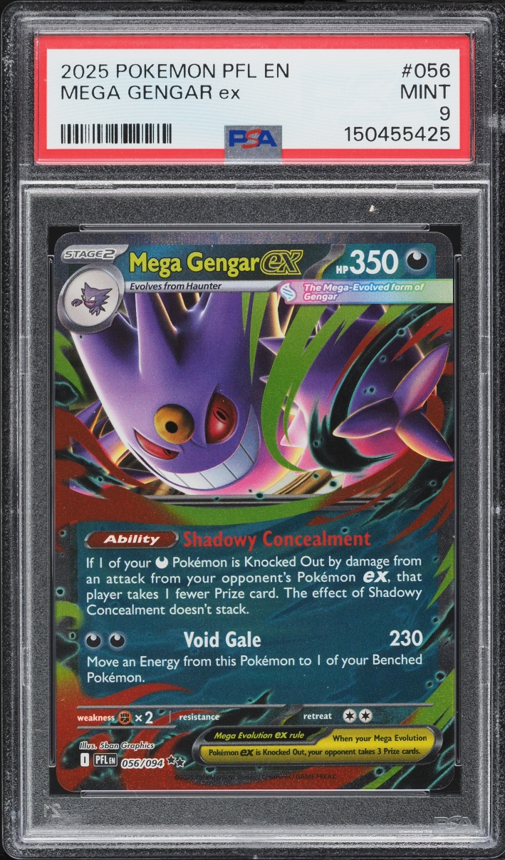 2025 Pokemon Mega Evolution Phantasmal Flames Holo Mega Gengar Ex #56 PSA 9 MINT