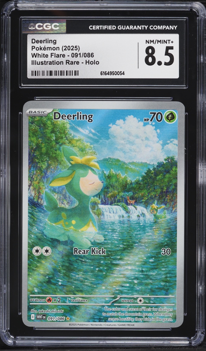 2025 Pokemon Scarlet & Violet White Flare IR Deerling #91 CGC 8.5 NM-MT+