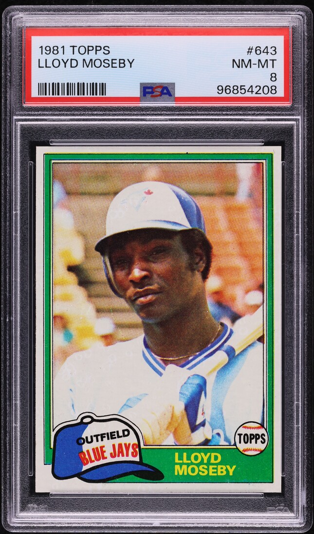 1981 Topps Lloyd Moseby #643 PSA 8 NM-MT