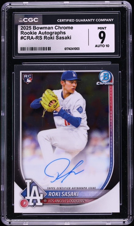 2025 Bowman Chrome Roki Sasaki ROOKIE AUTO #CRA-RS CGC 9 MINT