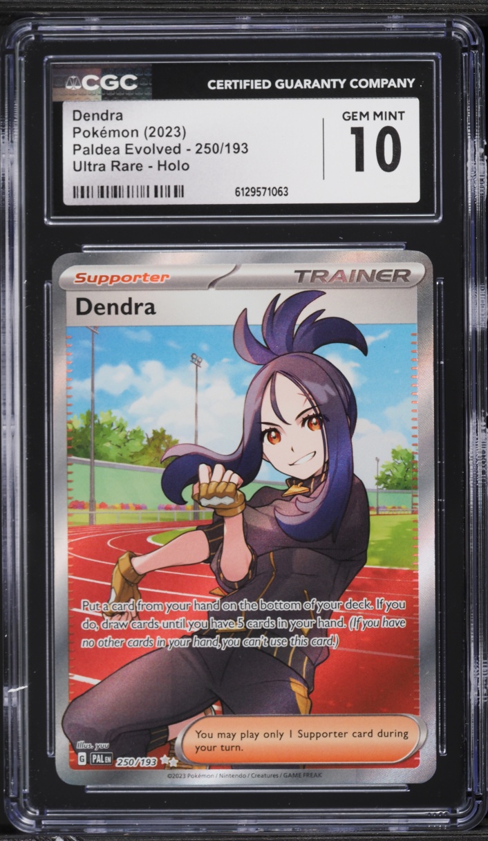 2023 Pokemon Scarlet & Violet Paldea Evolved Full Art Dendra #250 CGC 10 GEM MINT