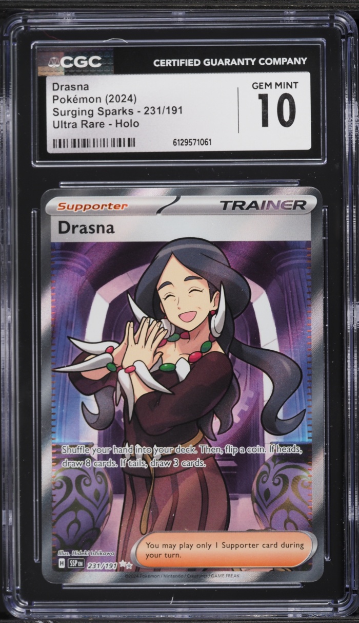 2024 Pokemon Scarlet & Violet Surging Sparks Full Art Drasna #231 CGC 10 GEM MINT