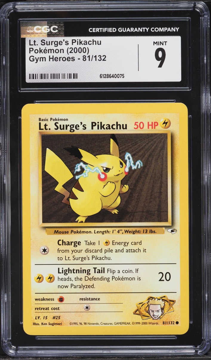 2000 Pokemon Gym Heroes Lt. Surge's Pikachu #81 CGC 9 MINT