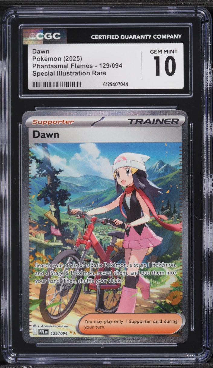 2025 Pokemon Mega Evolution Phantasmal Flames SIR Dawn #129 CGC 10 GEM MINT