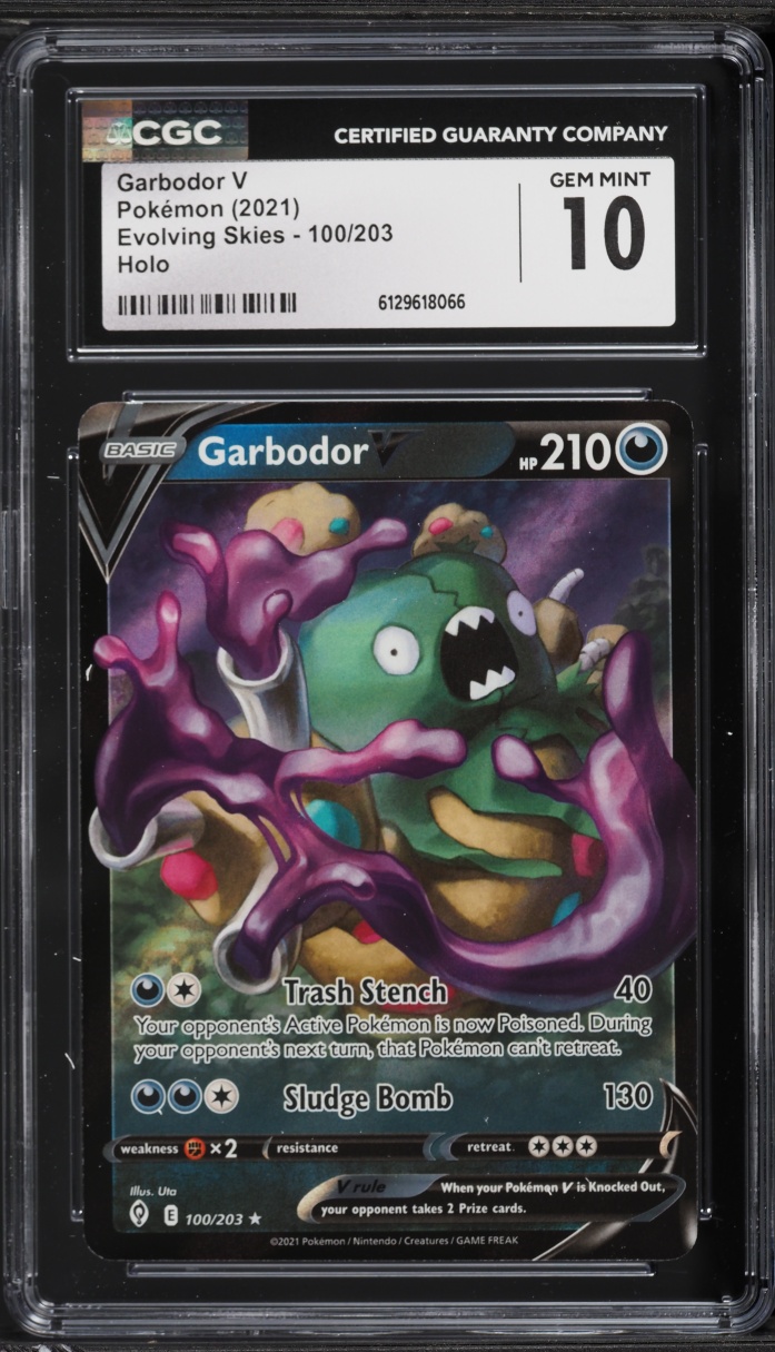 2021 Pokemon Sword & Shield Evolving Skies Holo Garbodor V #100 CGC 10 GEM MINT