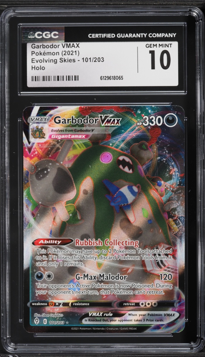 2021 Pokemon Sword & Shield Evolving Skies Full Art Garbodor VMAX #101 CGC 10 GEM MINT