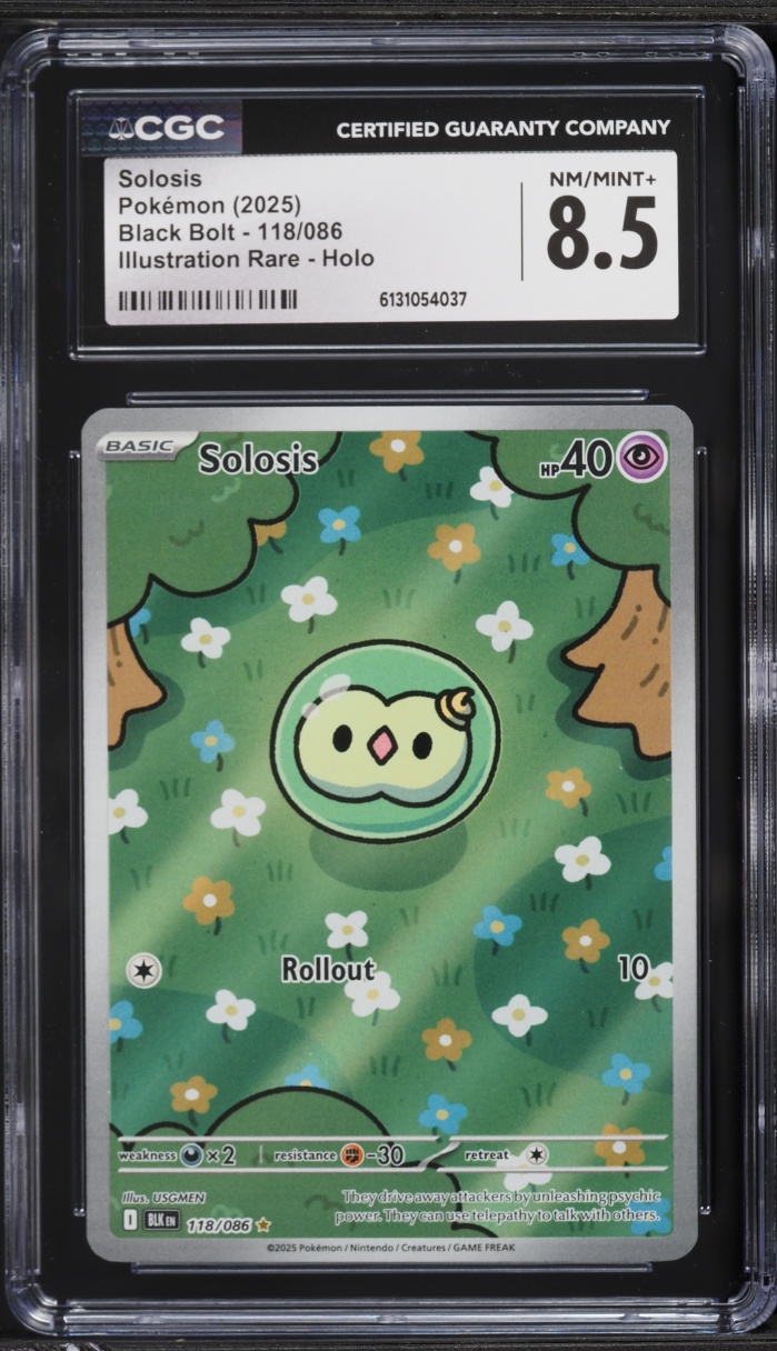 2025 Pokemon Scarlet & Violet Black Bolt IR Solosis #118 CGC 8.5 NM-MT+