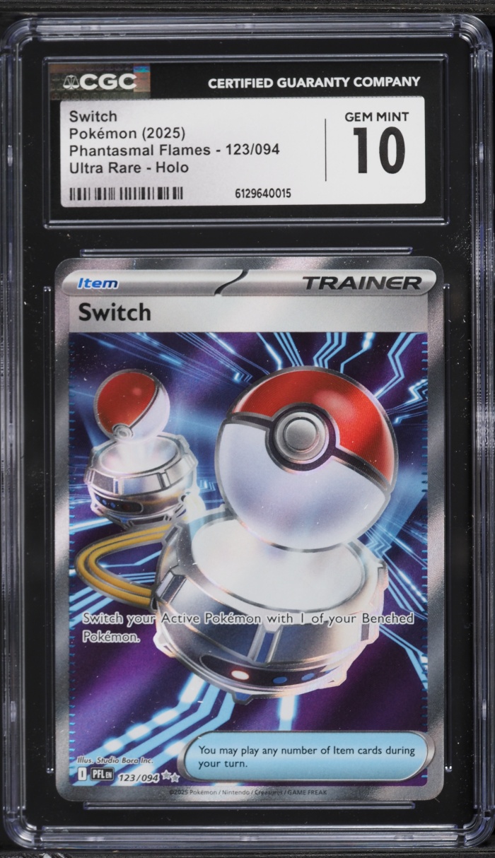 2025 Pokemon Mega Phantasmal Flames Full Art Switch #123 CGC 10 GEM MINT