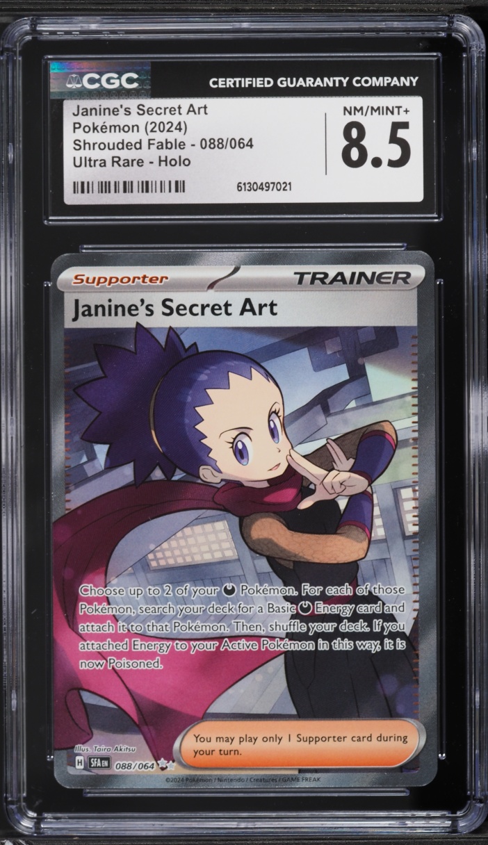 2024 Pokemon Scarlet & Violet Shrouded Fable Holo Janine's Secret Art #88 CGC 8.5 NM-MT+