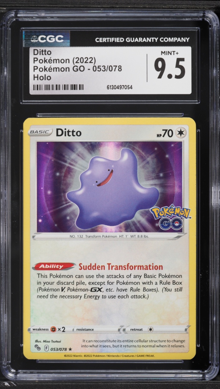 2022 Pokemon Sword & Shield GO Holo Ditto #53 CGC 9.5 MINT+