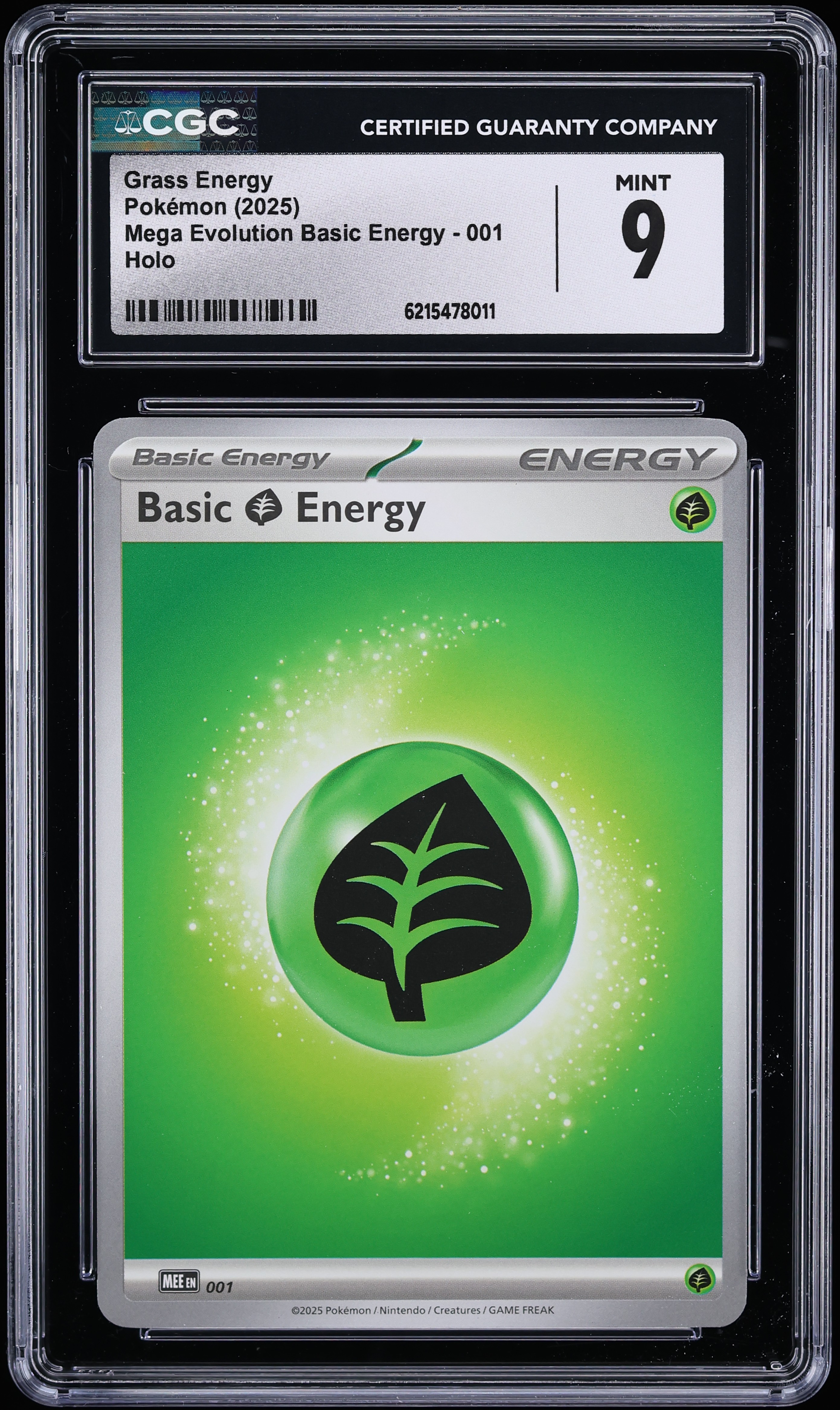 2025 Pokemon Mega Evolution Basic Energy Holo Grass Energy #1 CGC 9 MINT
