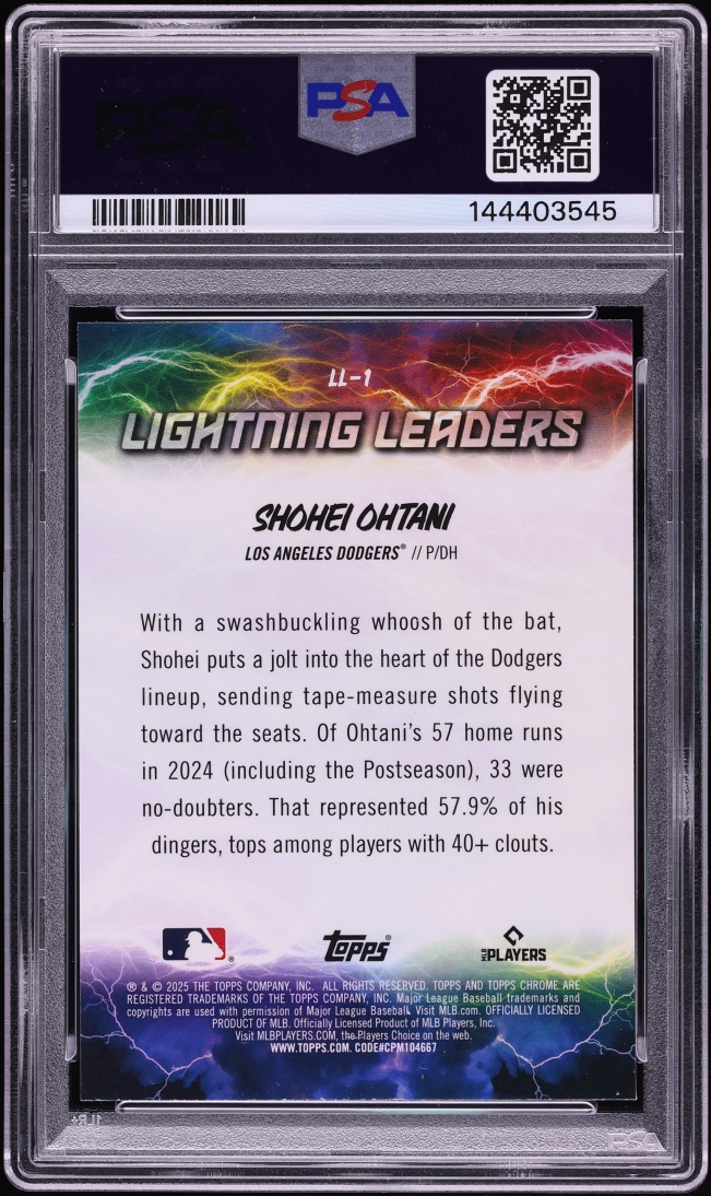 2025 Topps Chrome Lightning Leaders Shohei Ohtani #LL-1 PSA 10 GEM MINT