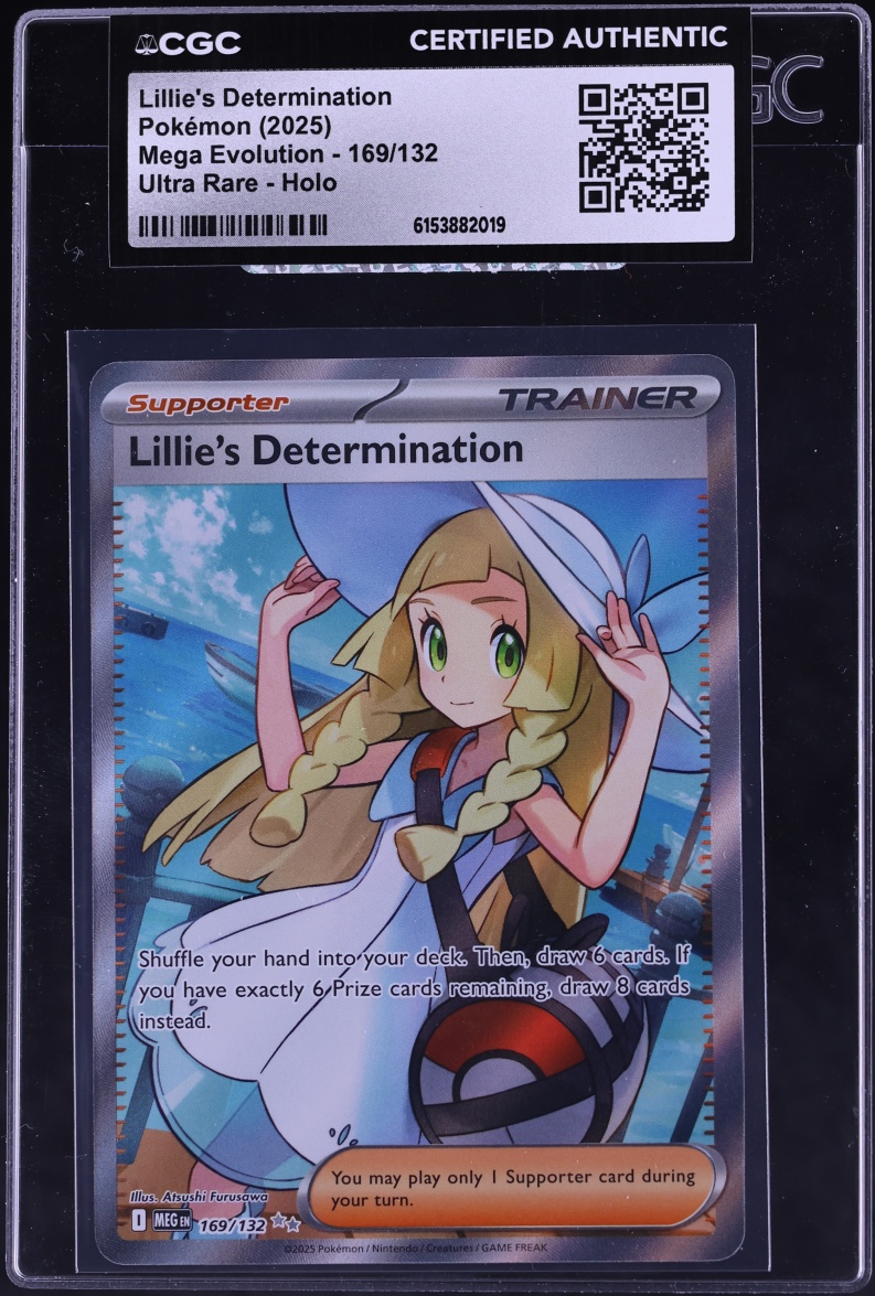 2025 Pokemon Mega Evolution Full Art Lillie's Determination #169 CGC AUTH