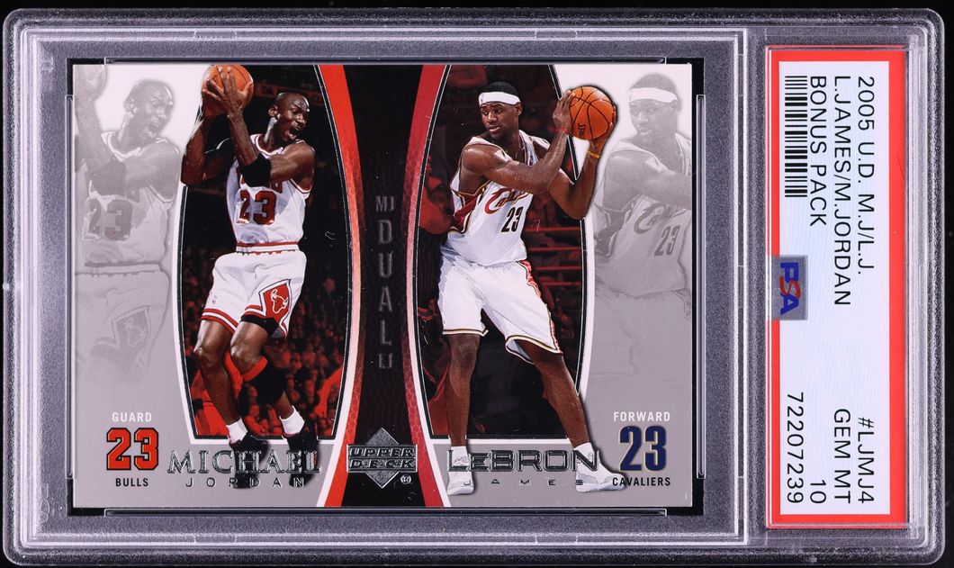 2005 Upper Deck MJ LJ Bonus Pack Dual Michael Jordan LeBron James #LJMJ4 PSA 10 GEM MINT