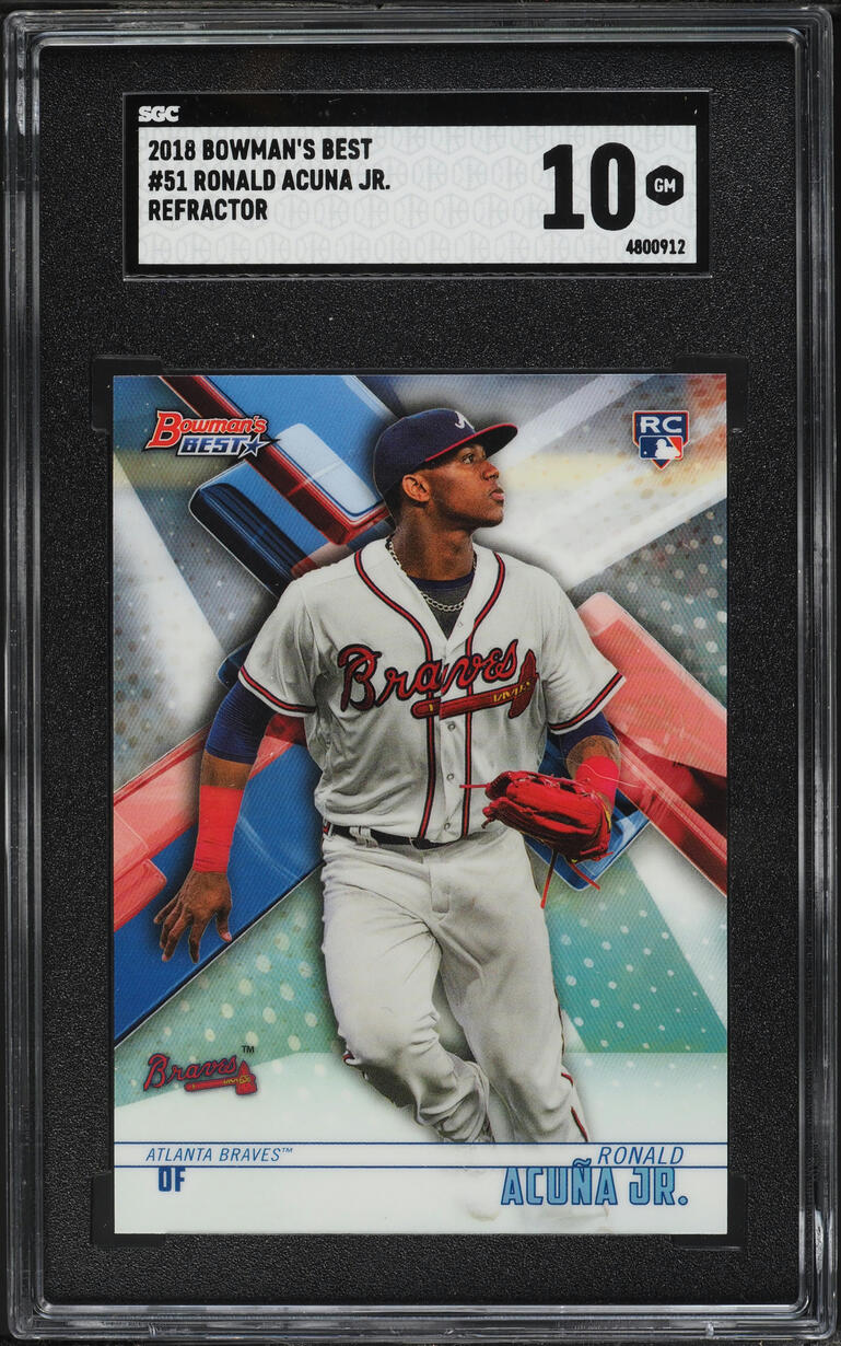 2018 Bowman's Best Refractor Ronald Acuna Jr. ROOKIE #51 SGC 10 GEM MINT