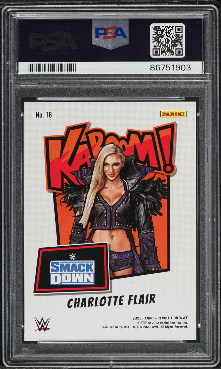 2023 Panini Revolution WWE Kaboom! Charlotte Flair #16 PSA 9 MINT